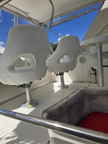 back of white helm seats
